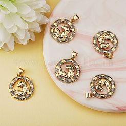 Ciondoli in ottone con micro pavé di zirconi trasparenti da 5 pezzo&nbsp;KK-SZ0005-50