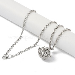 Collane in ottone con pendenti in strass&nbsp;NJEW-G089-03B-P