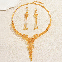 Комплекты из серег и ожерелий из сплава с полыми цветами для женщин&nbsp;DB1461