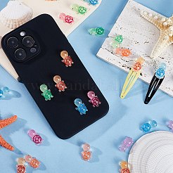 36 шт. 6-цветные светящиеся полупрозрачные смоляные кабошоны в виде морских животных&nbsp;RESI-SC0002-83