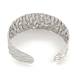 Bracelets manchettes texturés en acier inoxydable 304 anti-ternissement pour femmes&nbsp;BJEW-P331-01P