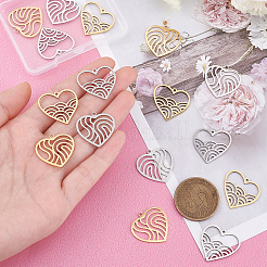 16 шт. 4 стиля ионного покрытия (IP) 201 подвески из нержавеющей стали&nbsp;STAS-DC0001-06