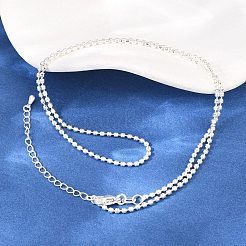 Латунные цепочки с шариками толщиной 2 мм для мужчин и женщин&nbsp;NJEW-L012-04S