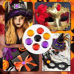 48шт 4 стиля Хэллоуин самоклеящиеся акриловые наклейки со стразами STIC-FG0001-06