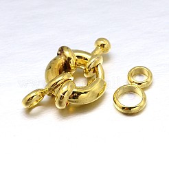 真鍮のスプリングリングの留め金  ミックスカラー  12.5~13x6mm  チューブベイル: 9x5x1.5mm  穴：2.5mm&nbsp;KK-L082C-01