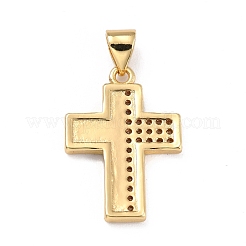 Настоящие позолоченные кулоны из латуни с микропаве&nbsp;KK-G402-10G-A