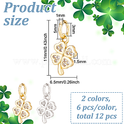 12шт 2 цвета латунные микро проложить кубический цирконий шармы KK-BC0012-14