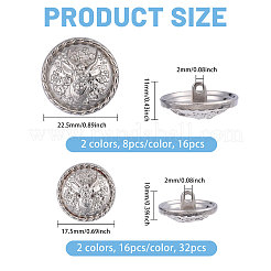 48 шт. 4 стиля пуговицы из сплава на ножке&nbsp;BUTT-CA0001-37