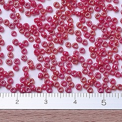MIYUKIラウンドロカイユビーズ  日本製シードビーズ  (rr476) 不透明な赤 ab  11/0  2x1.3mm  穴：0.8mm  約1100PCS /ボトル  10 G /ボトル&nbsp;SEED-JP0008-RR0476