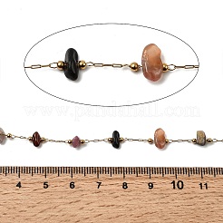 Цепочки ручной работы из нержавеющей стали 304 с бусинами из драгоценных камней.&nbsp;CHS-K020-16G