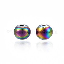 Perline in acciaio inossidabile 304 color arcobaleno con placcatura a cremagliera&nbsp;STAS-S119-081B-01