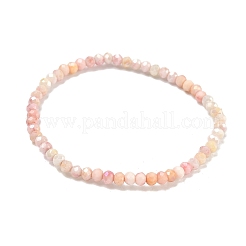 Braccialetti elasticizzati da donna con perline di vetro rondelle sfaccettate di colore ab&nbsp;BJEW-PH01822-01