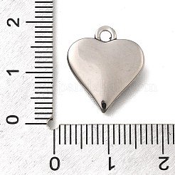 レトロな304ステンレススチールチャーム  キューピッドチャーム付きハート  アンティークシルバー  16.5x14.5x3.5mm  穴：2mm&nbsp;STAS-L284-18AS-02