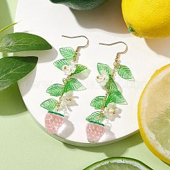 Boucles d'oreilles pendantes en acrylique et acier inoxydable 304&nbsp;EJEW-JE05735-04