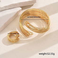 Элегантные латунные многослойные браслеты-манжеты и комплекты колец для банкетов и вечеринок TV3814