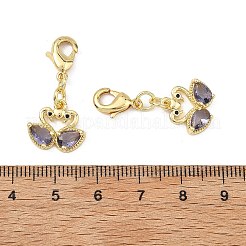 Schwanenanhänger aus Messing mit Mikropavé-Fassung und Zirkonia&nbsp;CU-B198-07G