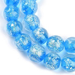 Ручная работа золотой фольги Lampwork бисер пряди LAMP-Q002-01C