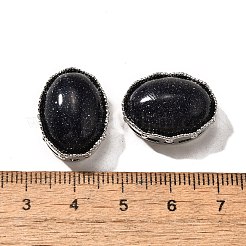 合成ブルーゴールドストーンマルチ連リンク  オーバル  カドミウムフリー＆鉛フリー  プラチナ  20.5x15.5x10.5mm  穴：2mm&nbsp;KK-M304-03P-12