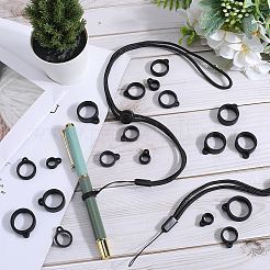 40 anneau en silicone de style 5 avec 6 cordons de cou réglables en polyester anti-perte&nbsp;DIY-GF0008-06