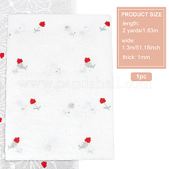 Хлопковая вышитая кружевная ткань с волнистыми краями и цветочным краем&nbsp;DIY-WH0308-389