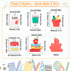 25шт 5 стиля непрозрачные подвески из смолы RESI-SC0002-34