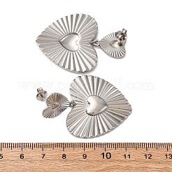 Pendientes colgantes de acero inoxidable 304 con forma de corazón&nbsp;EJEW-Z109-03P