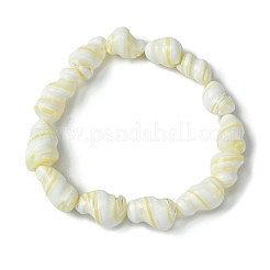 女性用天然シェルビーズストレッチブレスレット  貝殻色  内径：2-1/4インチ（5.8cm）&nbsp;BJEW-JB10883