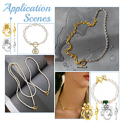 40 шт. 2-х цветные застежки-тогглы из сплава в тибетском стиле FIND-DC0004-34