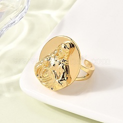 Латунные регулируемые открытые манжеты для женщин&nbsp;RJEW-I111-04G-02