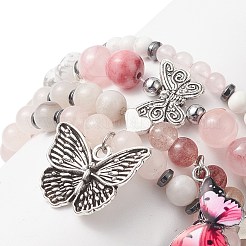 Комплекты браслетов из бисера с драгоценными камнями BJEW-JB09283