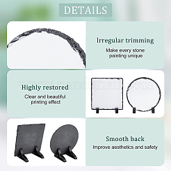 2 комплект 2 стилей сублимационной печати пустой натуральный сланец камень тарелка AJEW-FH0003-50