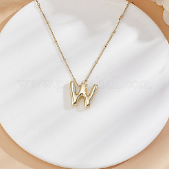 1 pz catena in ottone con pendenti a forma di lettera in lega collane&nbsp;NJEW-LP0001-41W-G