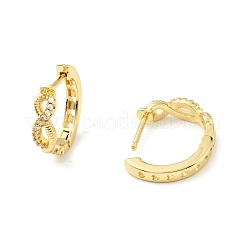 Серьги-кольца бесконечности из прозрачного кубического циркония EJEW-C028-12G