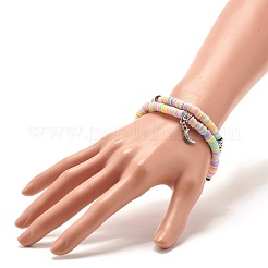Bracciale avvolgente con perline heishi in argilla polimerica fatto a mano&nbsp;BJEW-JB07426