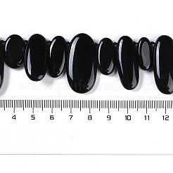 Нити бусин из натуральных черных драгоценных камней G-Q164-A01-02
