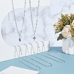 12 шт. 667 нержавеющая сталь цепочка-скрепка ожерелье для женщин и мужчин&nbsp;NJEW-NB0001-23