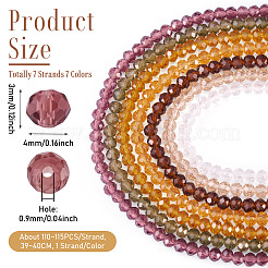 7 нить нити стеклянных бусин 7 цветов&nbsp;EGLA-TA0013-22