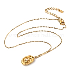 Ожерелья с подвеской в форме ракушки из нержавеющей стали 304 для женщин&nbsp;NJEW-Z091-12G