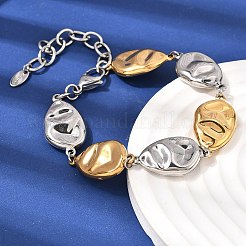 Pulseras de cadena de eslabones de acero inoxidable quirúrgico 316L texturizado para mujer&nbsp;BJEW-D454-03GP