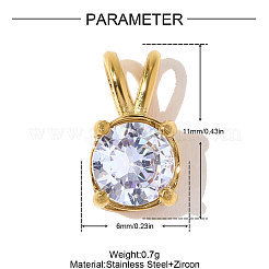 Подвески из нержавеющей стали 304 с паве из кубического циркония&nbsp;STAS-OY010-13G-01