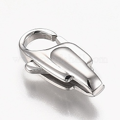 変色防止の研磨された316サージカルステンレススチール製カニカン  ステンレス鋼色  19x10x5.5mm  穴：5x2mm&nbsp;STAS-Z013-11P