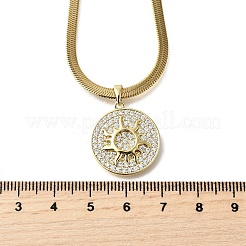 Латунные подвески-солнца с микропаве из прозрачных кубических цирконий NJEW-H066-02G