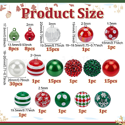 Наборы для самостоятельного изготовления круглых рождественских бусин&nbsp;DIY-PH0034-04