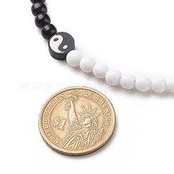 Collana di perline tonde in argilla polimerica yin yang e acrilico per donna&nbsp;NJEW-JN03925