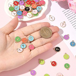 60шт 12 цвета сплава эмалевые подвески&nbsp;ENAM-YW0008-02