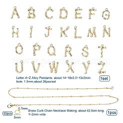 26pcs a ~ z ожерелья с алфавитом делая наборы&nbsp;DIY-YW0002-29G