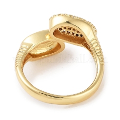 Покрытие стойки латунь паве прозрачный кубический цирконий открытые манжеты кольца RJEW-M172-10G