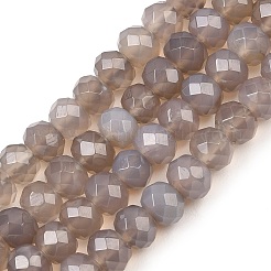 Серые натуральные бусины из агата &nbsp;G-C259-A36-5x8mm