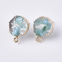 Anelli per orecchini in resina druzy&nbsp;X-RESI-S383-028B