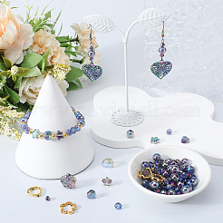 Наборы для самостоятельного изготовления браслетов из стеклянных бусин с гальваническим покрытием&nbsp;DIY-SP0002-88B